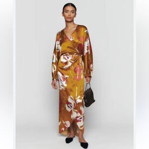 Reformation | Dresses | Reformation Adaline Long Sleeve Dark Brown Button  Up Maxi Dress Medium Like New | Poshmark